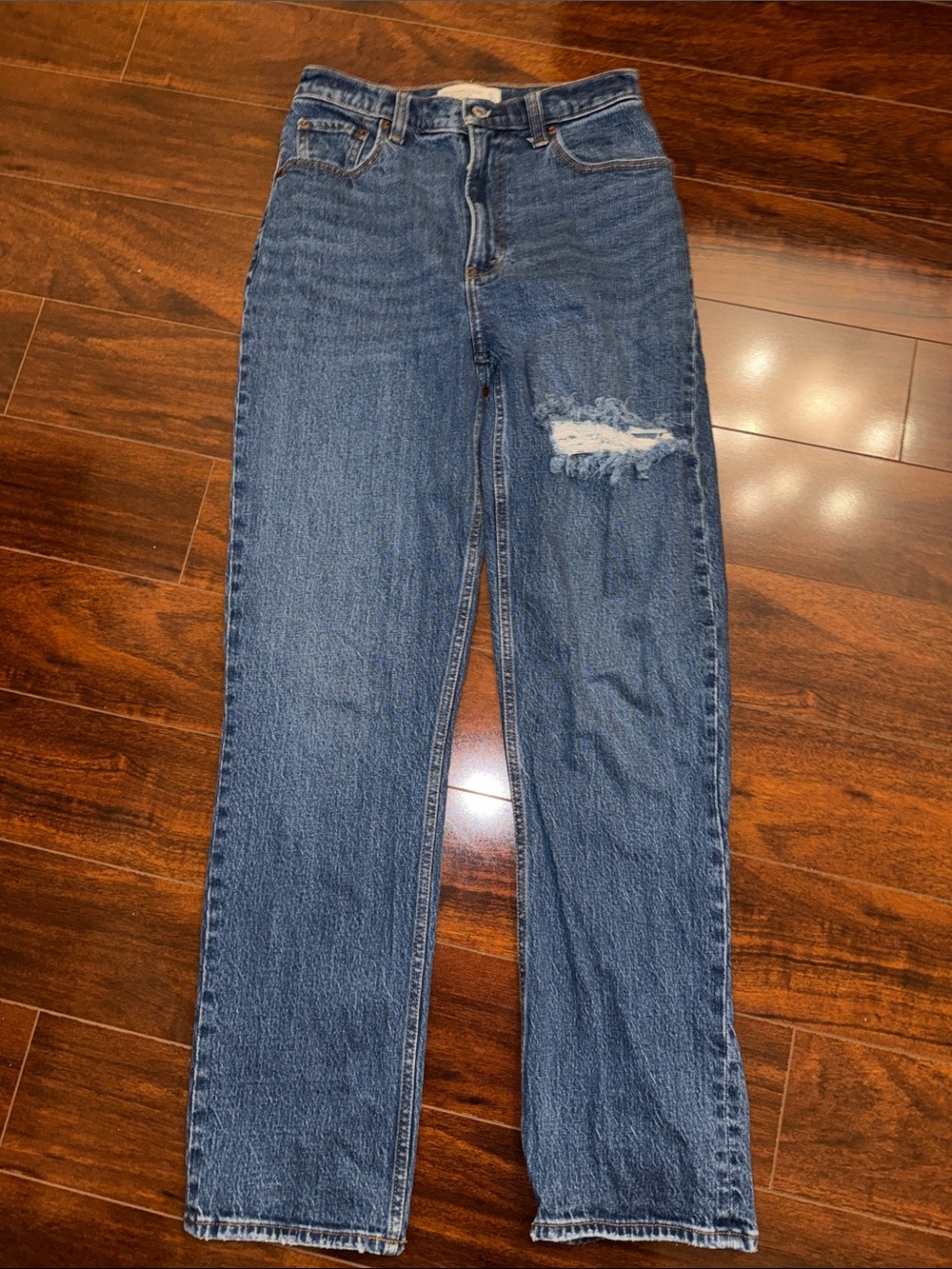 Abercrombie & Fitch 90s Straight Ultra High Rise Curve Love Jeans - Picture 1 of 3